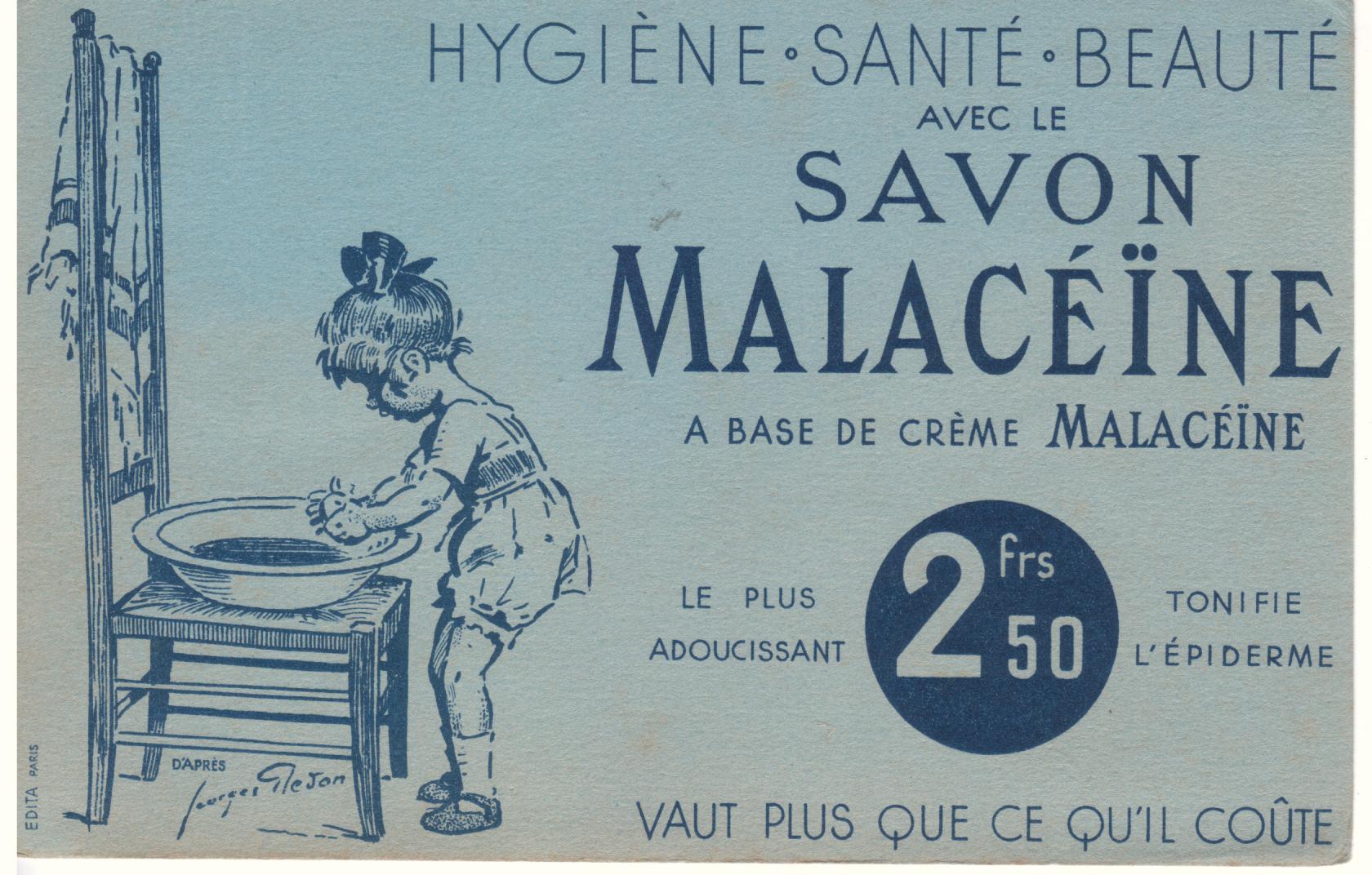 Buvard offert par la Malaceine - Crme de beaut